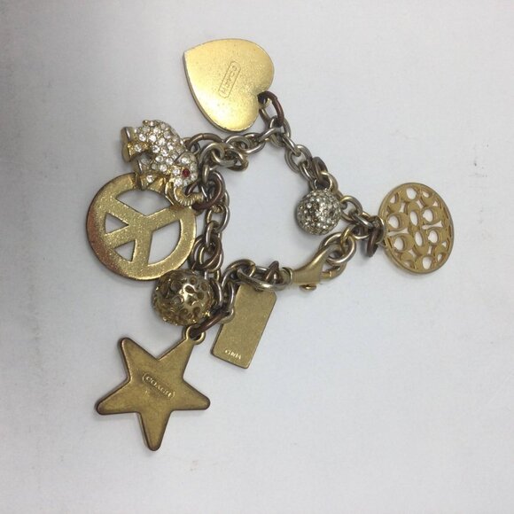 Coach Charm Bracelet Vintage Chunky Logo Heart - Picture 5 of 5
